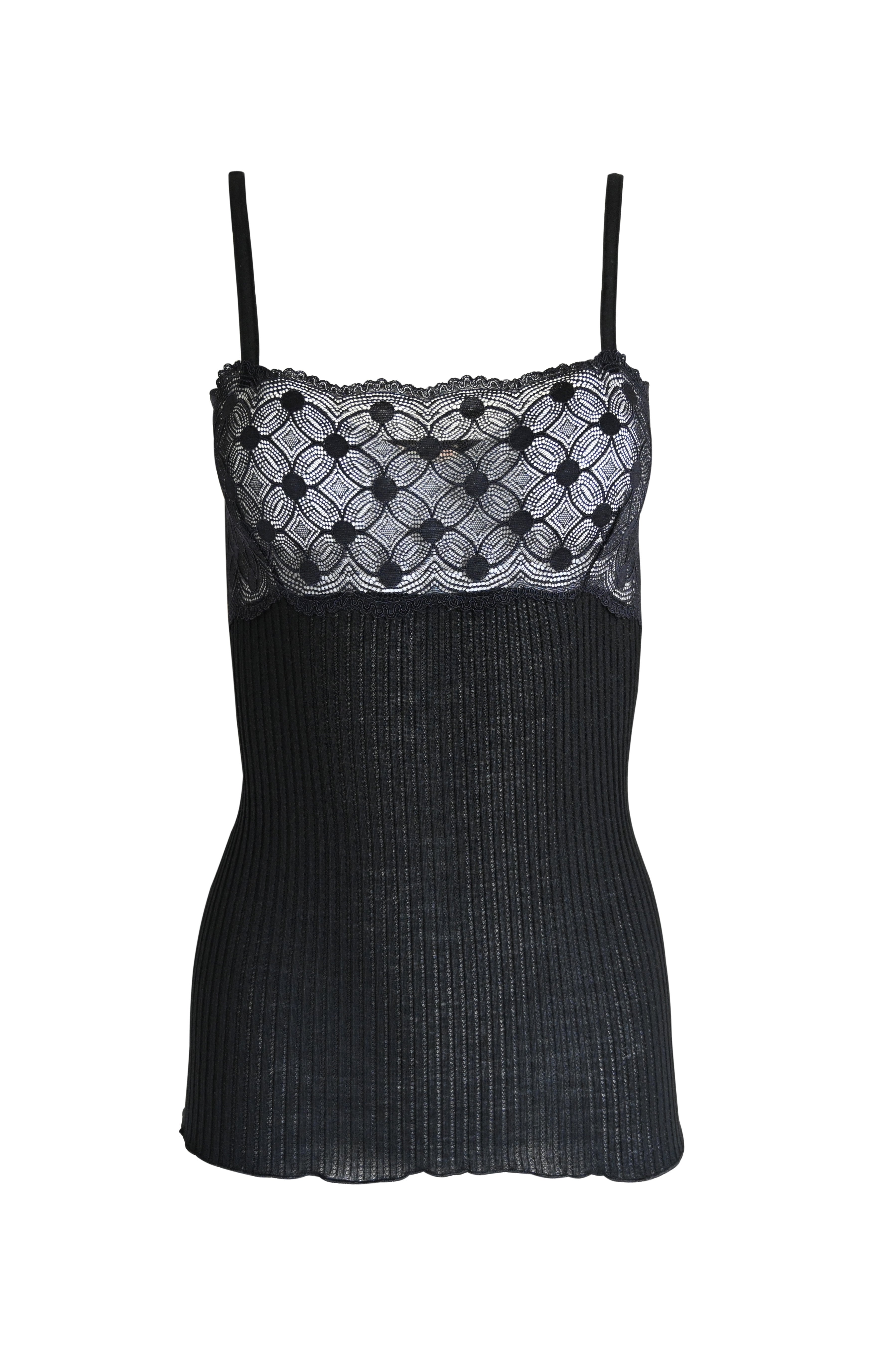 tittimitti EGI Exclusive Women's Merino Wool Blend Spaghetti Straps Lace-Trimmed Camisole. Proudly Made in Italy (315) — alte