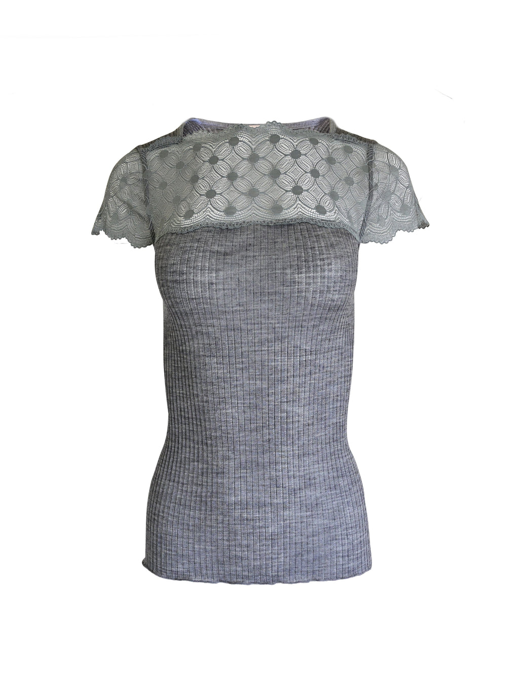 tittimitti EGI Exclusive Merino Wool Blend Top Lace Trim Short Sleeves. Proudly Made in Italy. — lifestyle context