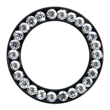 BodyCandy 9/16 Black Anodized Titanium Clear Gem Screw Fit Tunnel Set — lifestyle context