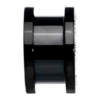 BodyCandy 9/16 Black Anodized Titanium Clear Gem Screw Fit Tunnel Set — side view