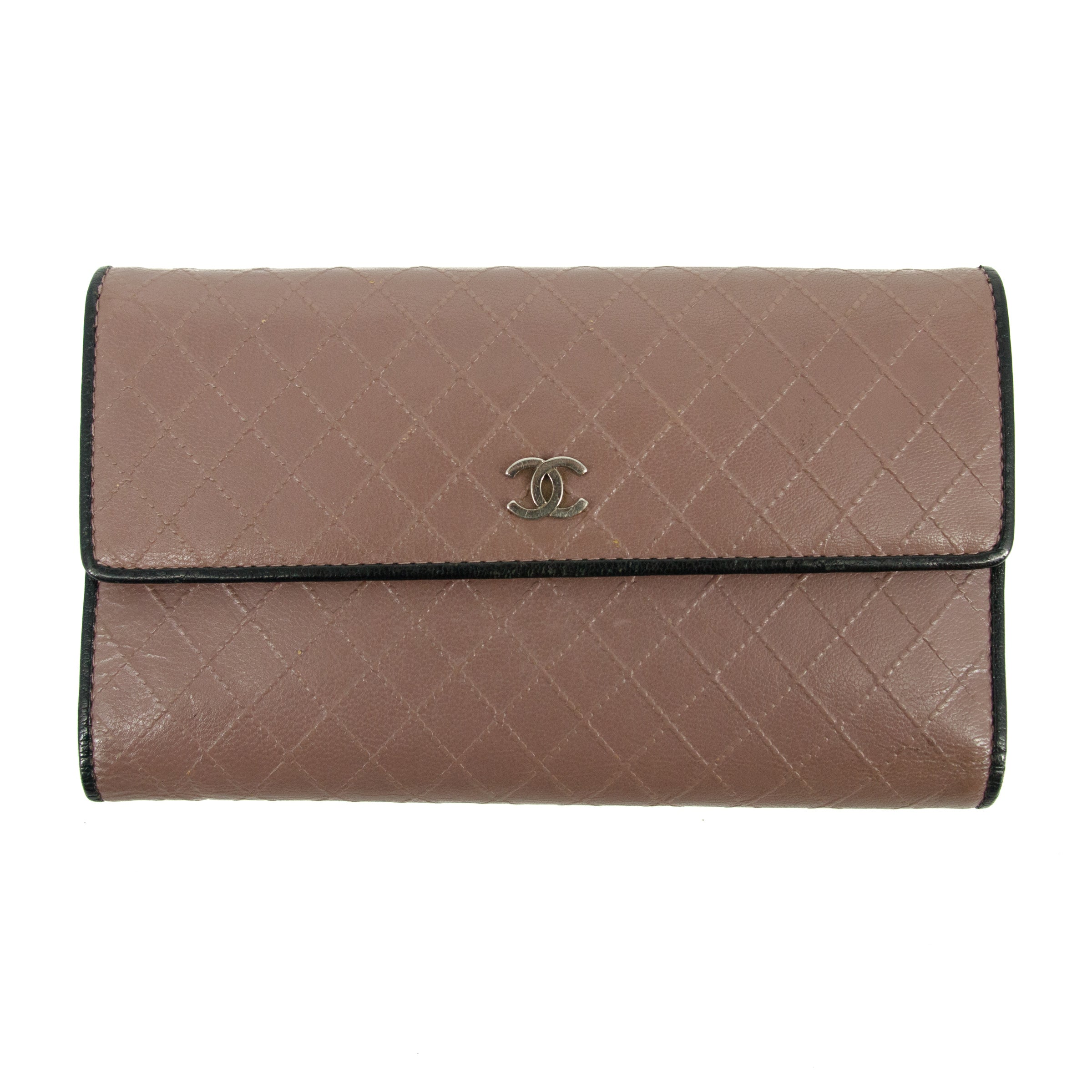 Bolt Boutique Chanel Matelasse Bicolor Long Trifold Embossed Wallet Pink #3173 — main product shot