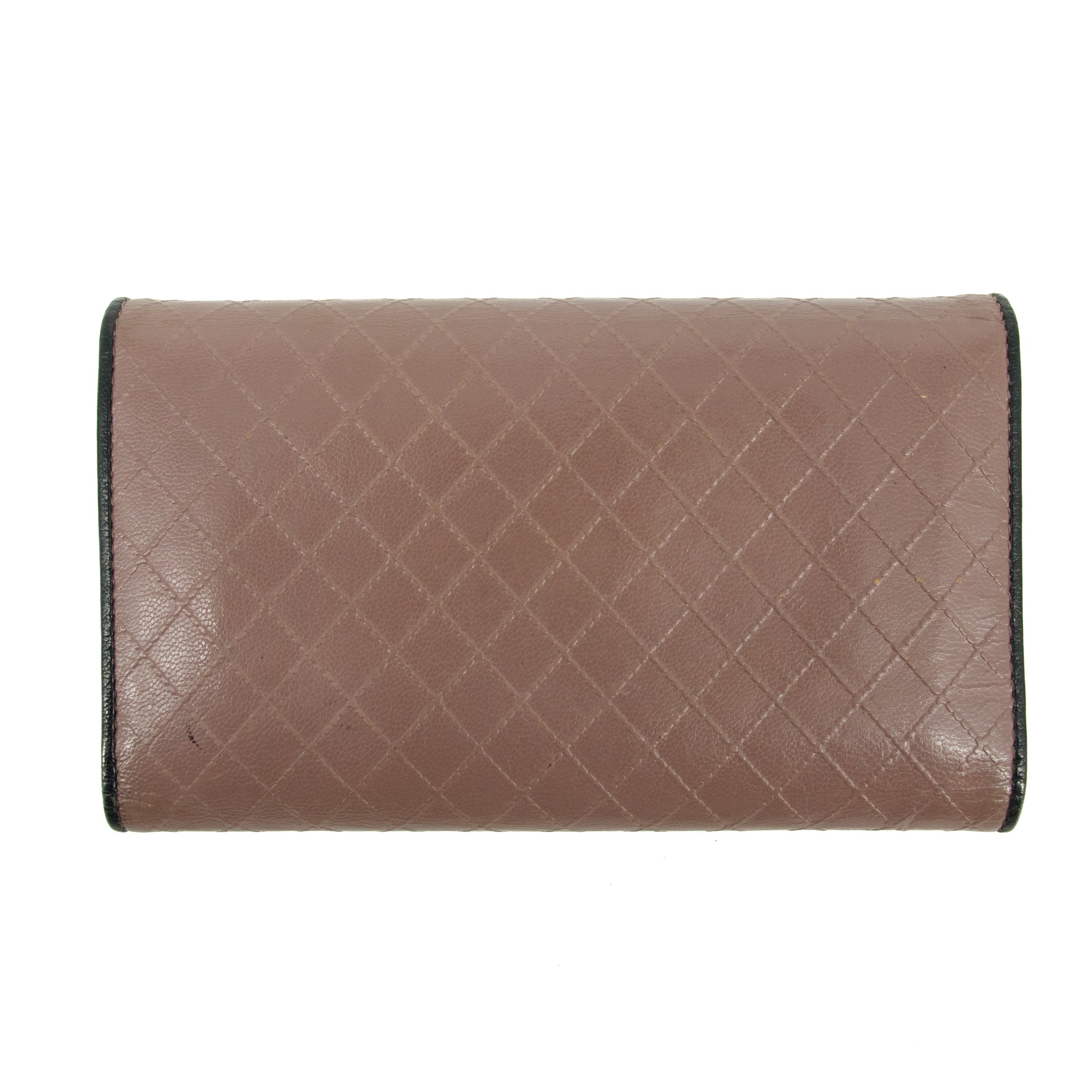 Bolt Boutique Chanel Matelasse Bicolor Long Trifold Embossed Wallet Pink #3173 — detail close-up
