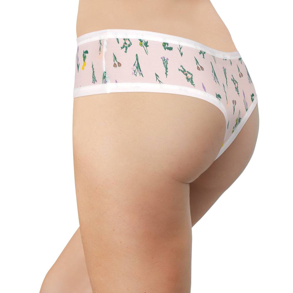 Love Libby Panties Sweet & Comfy White Mesh Thong — side view