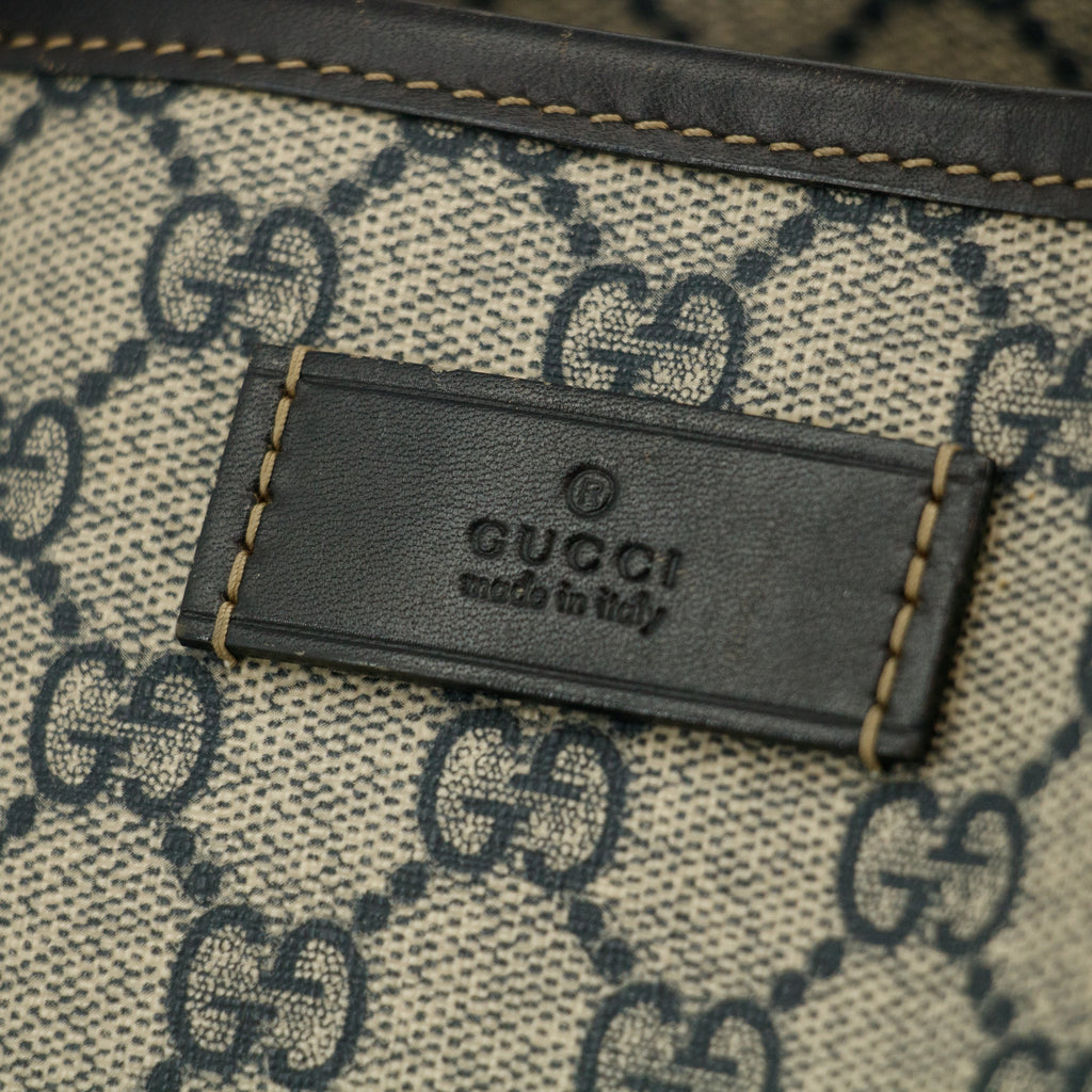 Bolt Boutique Gucci GG Supreme Canvas Coated Blue Shoulder Bag SKU-#3192 — side view