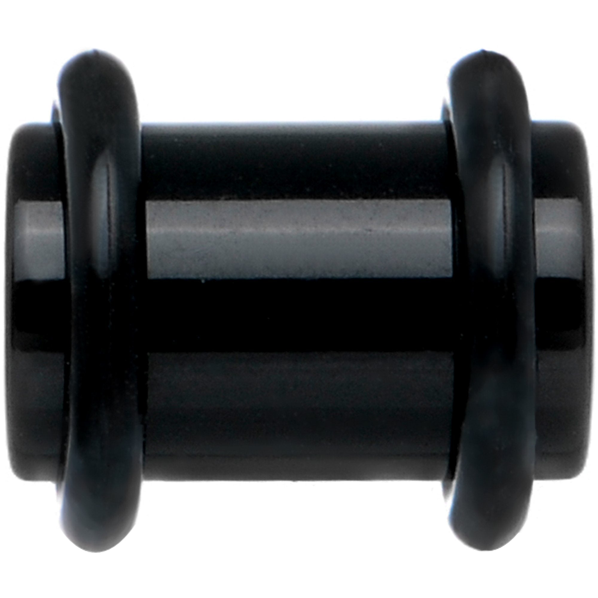 BodyCandy 0G Black Acrylic Straight Plug Set — side view