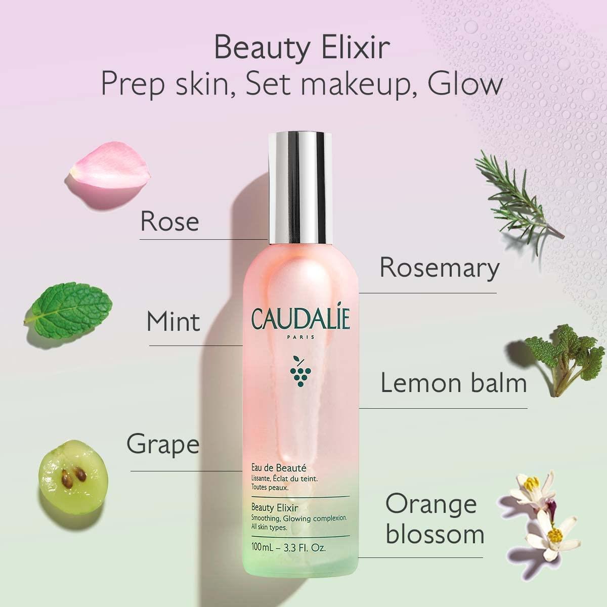 Caudalie Beauty Elixir: Refreshing Face Mist & Pore Minimizing Facial Toner with Grape Water, Chamomile & Mint for Radiant Skin