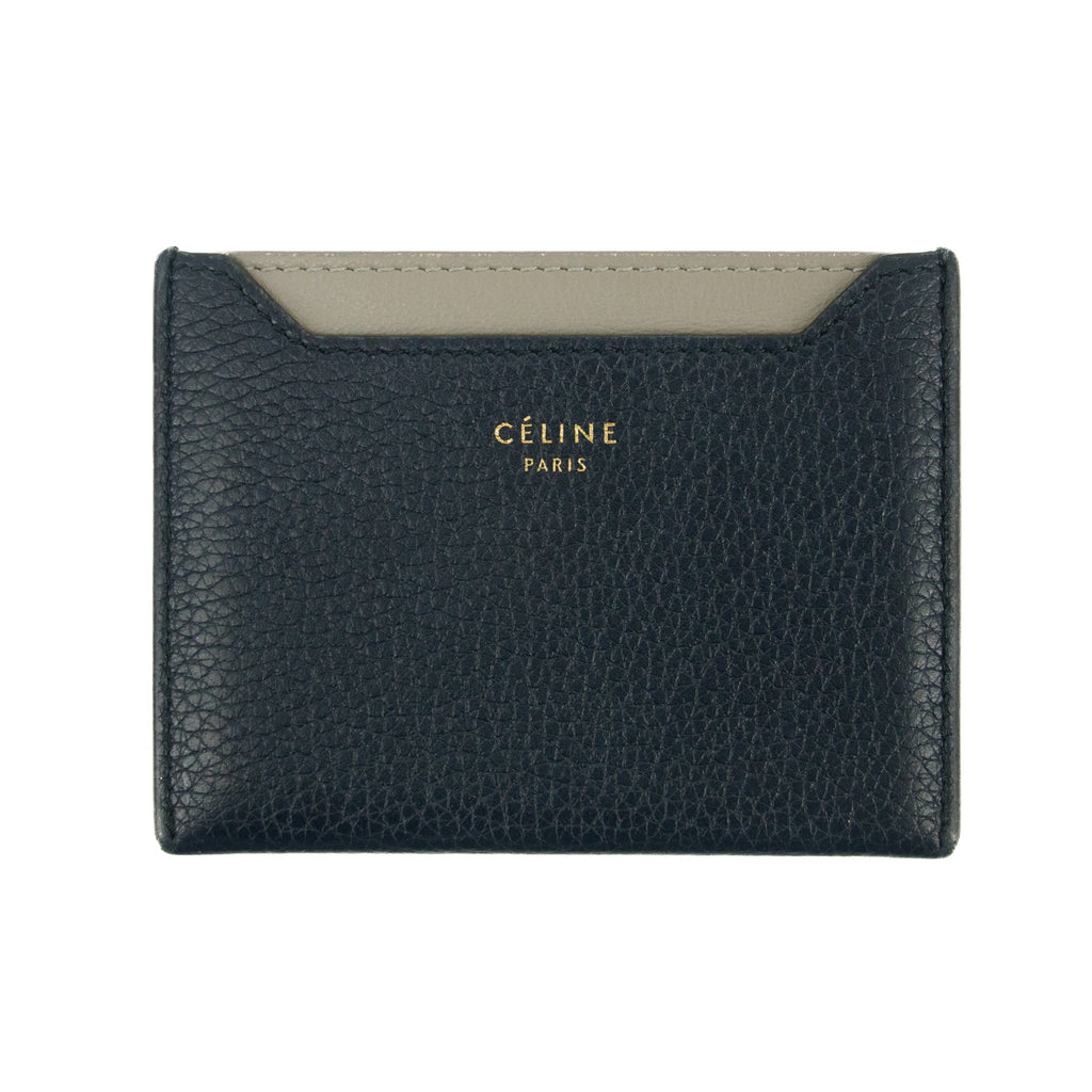 Bolt Boutique Celine Bicolor Blue / Grey Leather Card Case Holder Wallet #3236 — main product shot
