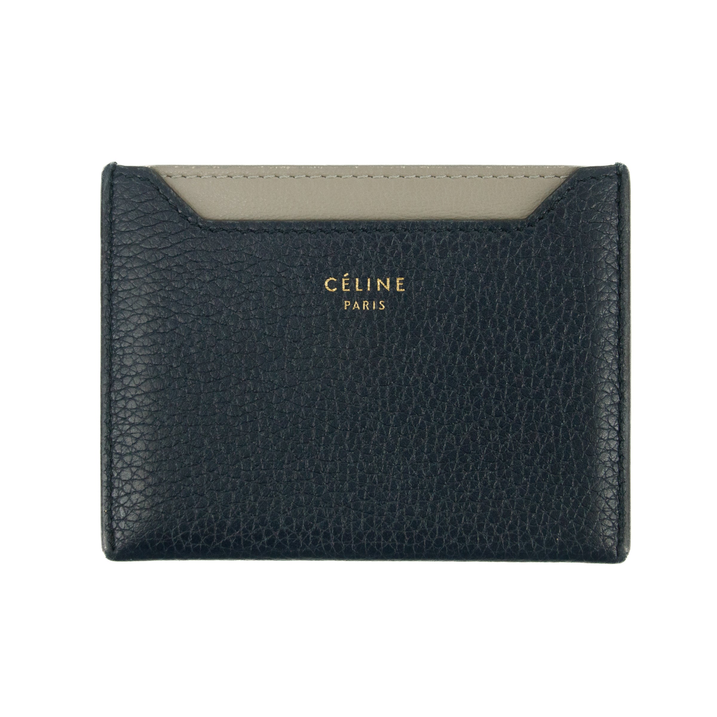 Bolt Boutique Celine Bicolor Blue / Grey Leather Card Case Holder Wallet #3236 — main product shot