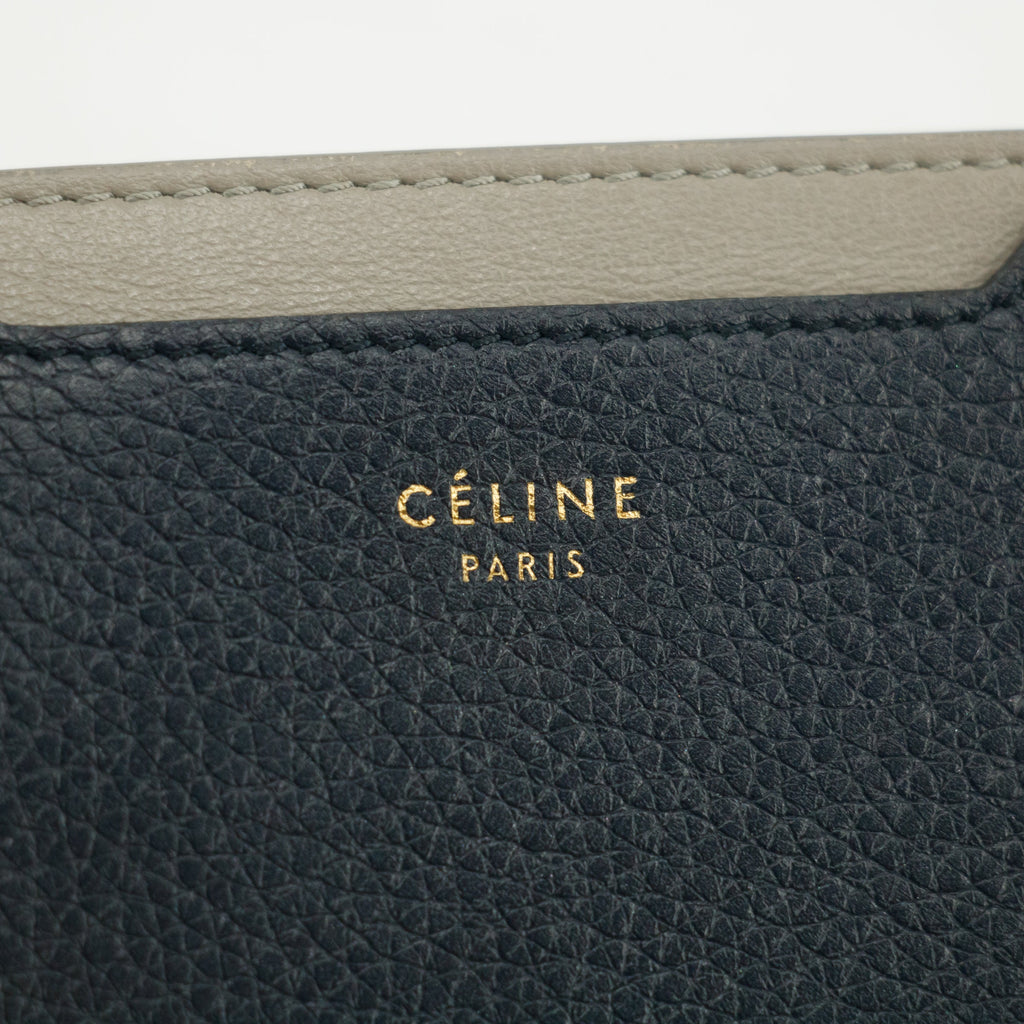 Bolt Boutique Celine Bicolor Blue / Grey Leather Card Case Holder Wallet #3236 — lifestyle context