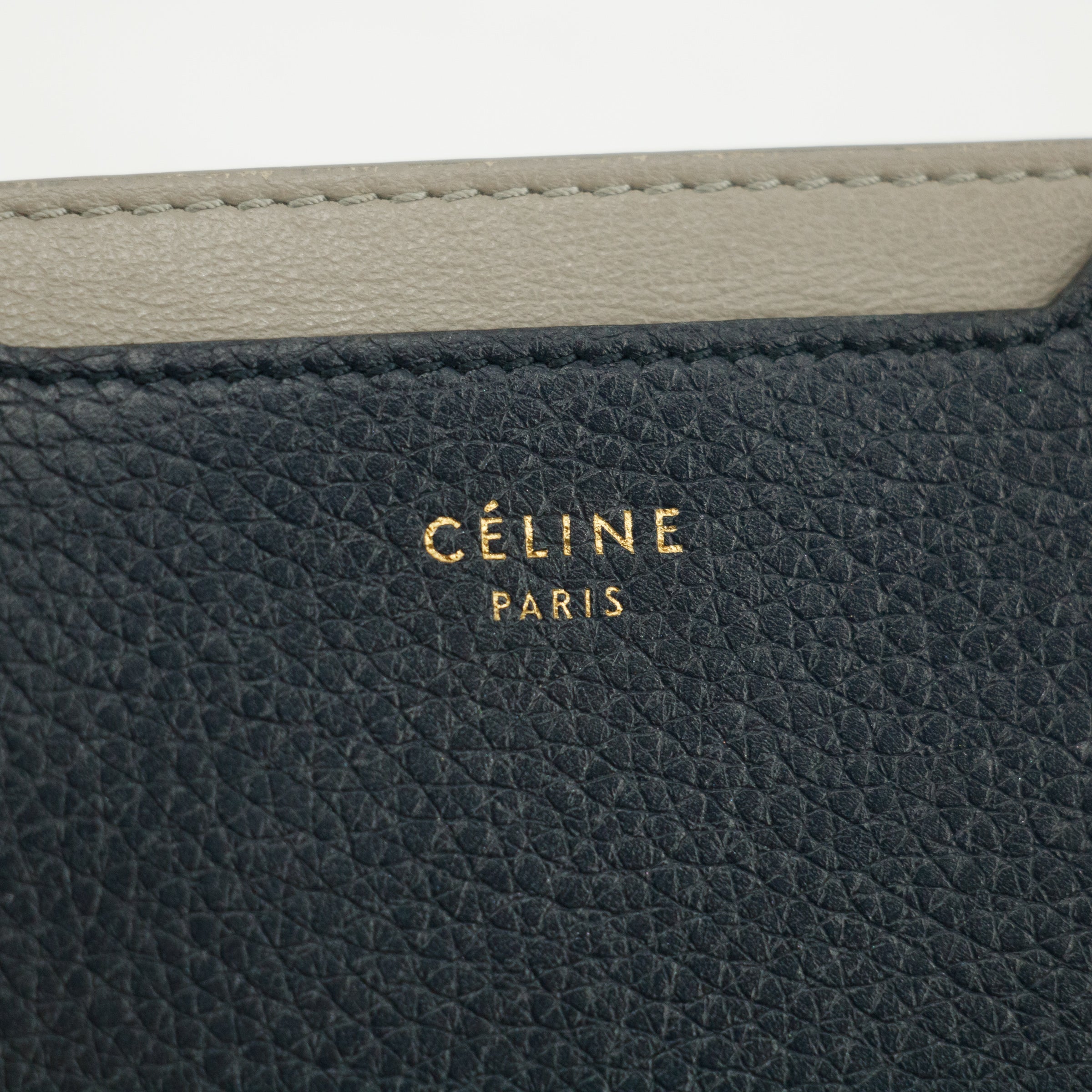 Bolt Boutique Celine Bicolor Blue / Grey Leather Card Case Holder Wallet #3236 — lifestyle context