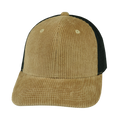 The Heartbeat Brand Blank 6 Panel Hat — Corduroy Tan / Black (Unisex) — main product shot