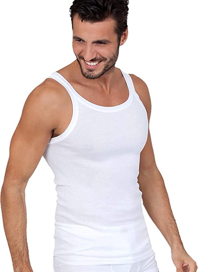 tittimitti MaRe Luxury Italian Underwear 100% Mako Cotton Men's Sleeveless Shirt Muscle Tank Top. Proudly Made in Italy (3221