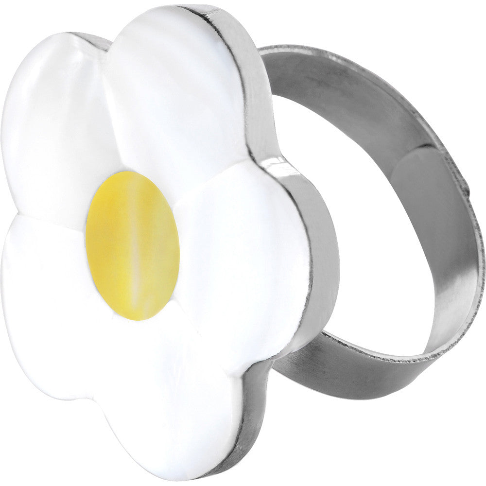 BodyCandy Haute Hippie Flower Hammershell Adjustable Ring — main product shot