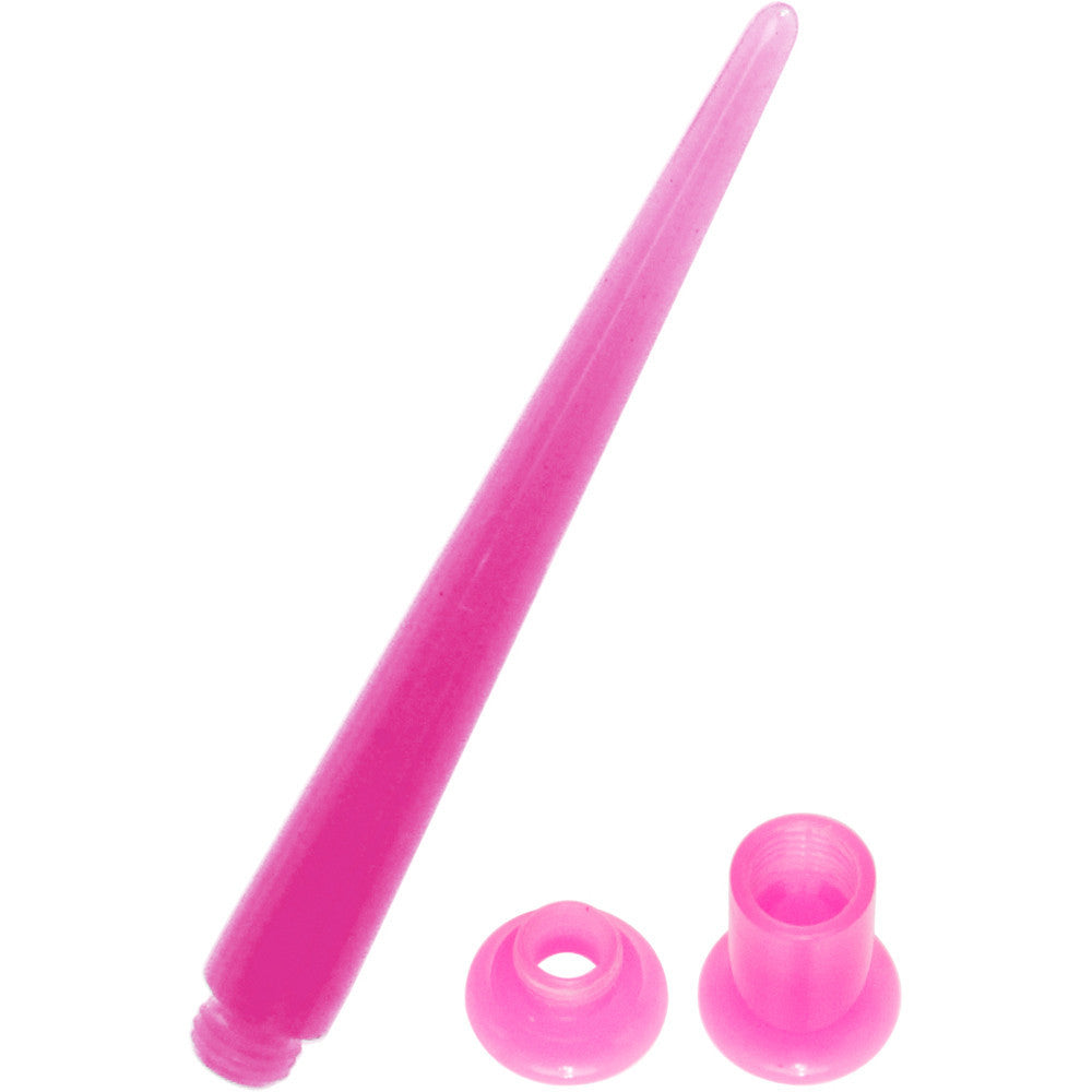 BodyCandy 4G Pink 2-in1 Acrylic Screw Fit Interchangeable Plug Tunnel — main product shot