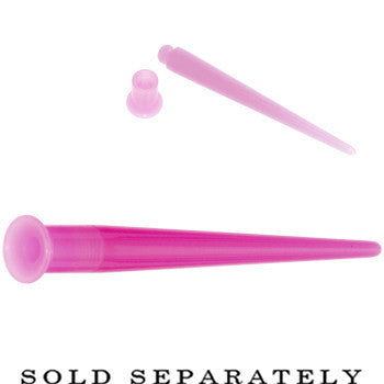 BodyCandy 4G Pink 2-in1 Acrylic Screw Fit Interchangeable Plug Tunnel — detail close-up