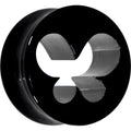 BodyCandy 18mm Black Acrylic Hollow Butterfly Saddle Plug — main product shot