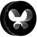 BodyCandy 24mm Black Acrylic Hollow Butterfly Saddle Plug — main product shot
