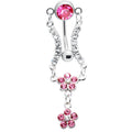 BodyCandy Pink Cubic Zirconia Flower Garden Belly Ring — main product shot