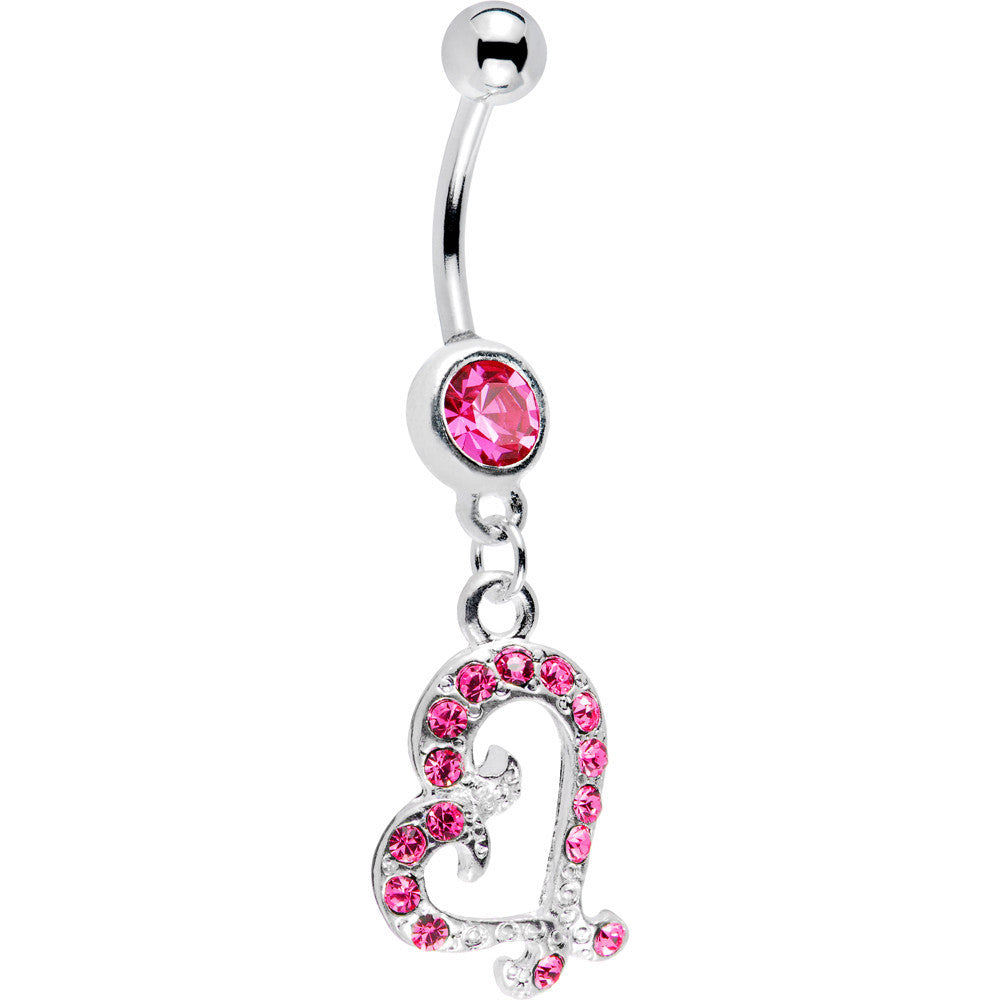 BodyCandy Pink Cubic Zirconia Endless Love Heart Belly Ring — main product shot