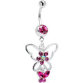 BodyCandy Butterfly Beauty Pink Belly Ring — main product shot