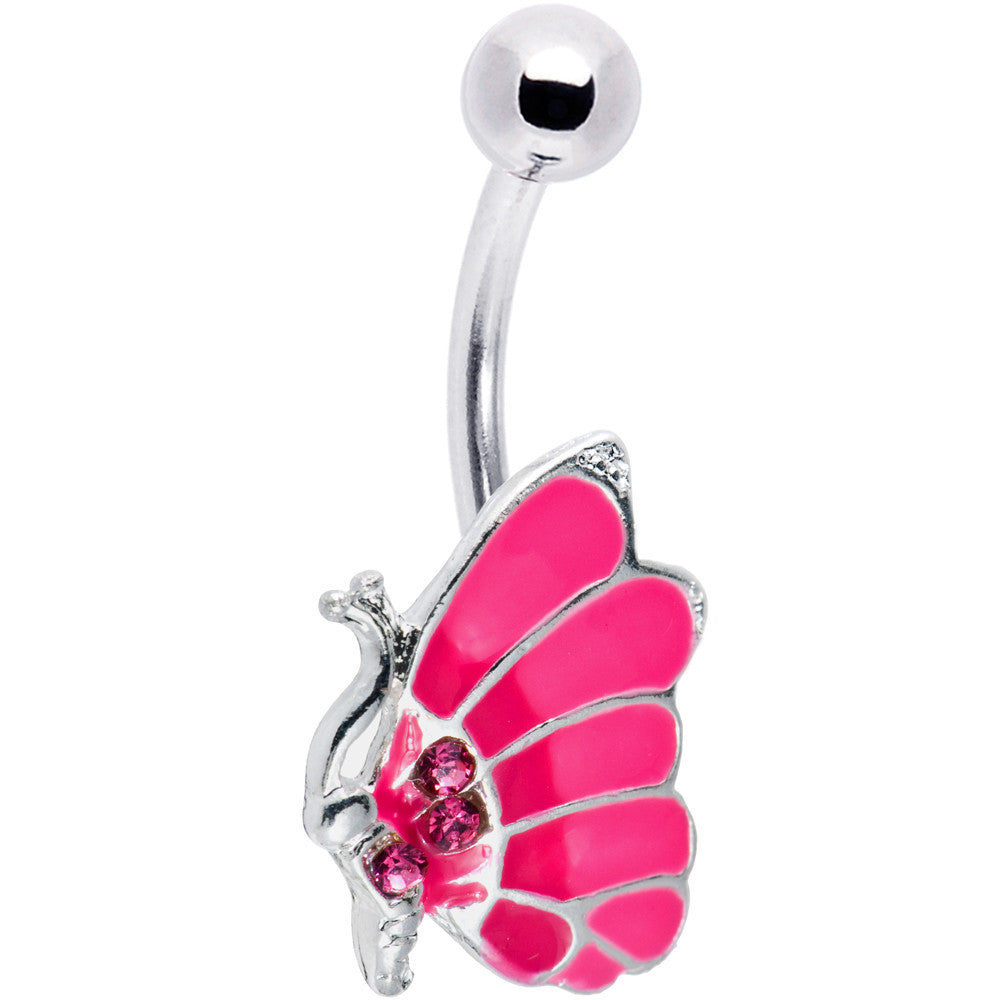 BodyCandy Float on Pink Butterfly Belly Ring — main product shot