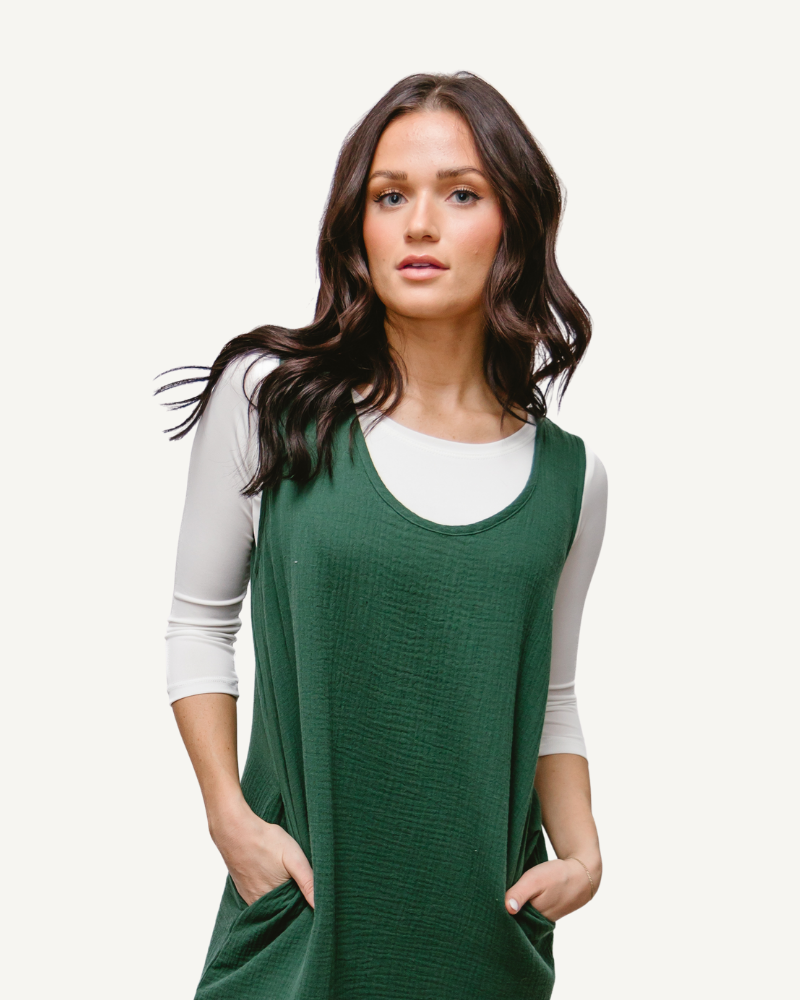 HALFTEE Layering Fashions Elegant 3/4 Sleeve Halftee — HALFTEE Layering Fashions branding close-up