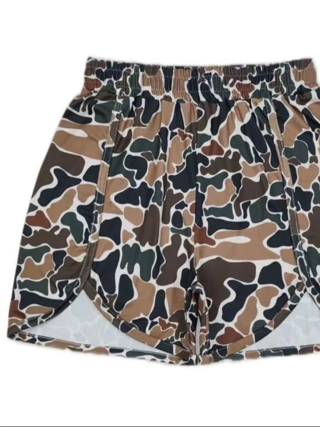 Camo Print Elastic Waist Shorts