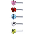 BodyCandy 18G Stainless Steel Heart CZ Nose Bone Pack Set — main product shot