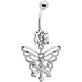 BodyCandy Crystalline Gem Encompass Butterfly Belly Ring — main product shot