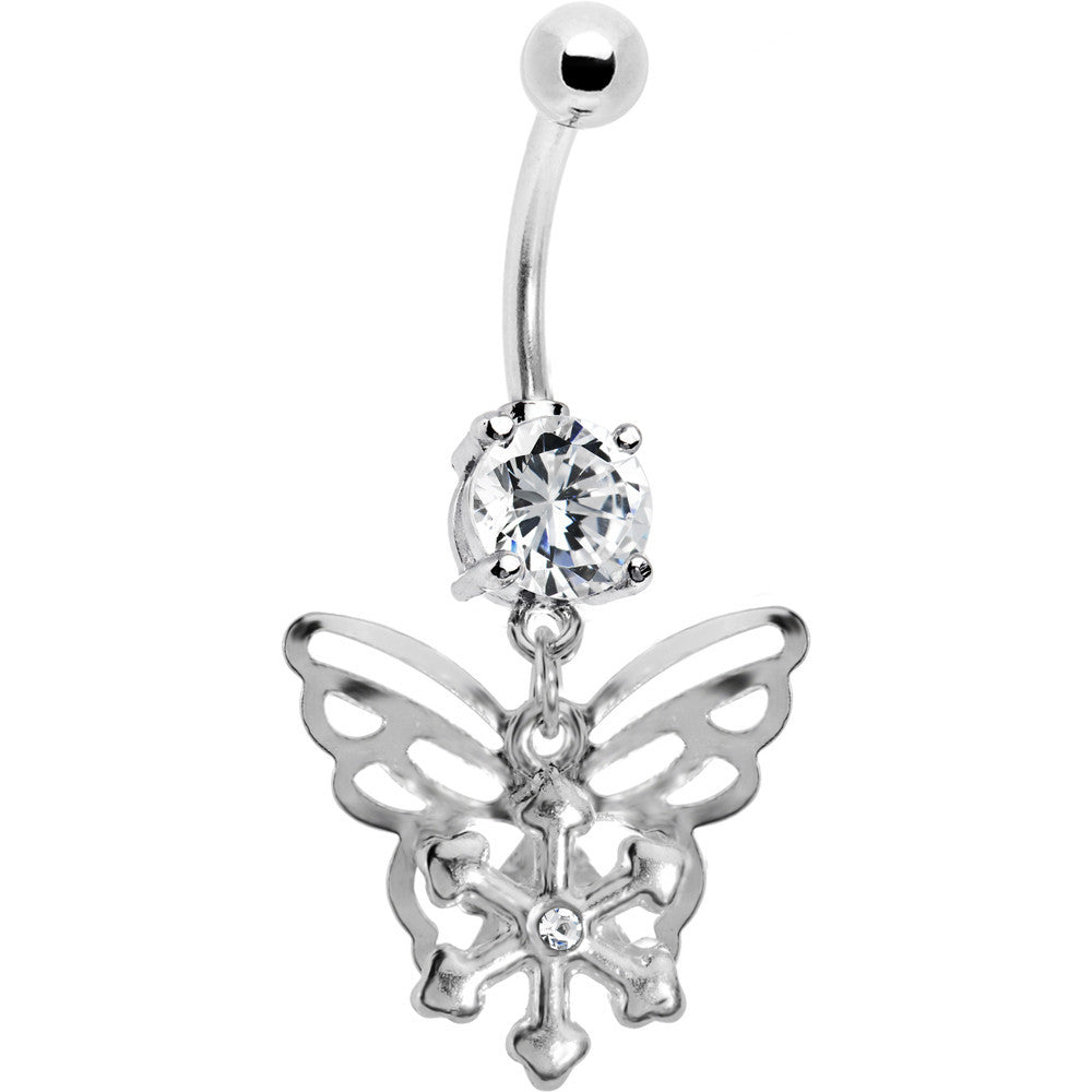 BodyCandy Crystalline Gem Encompass Butterfly Belly Ring — main product shot