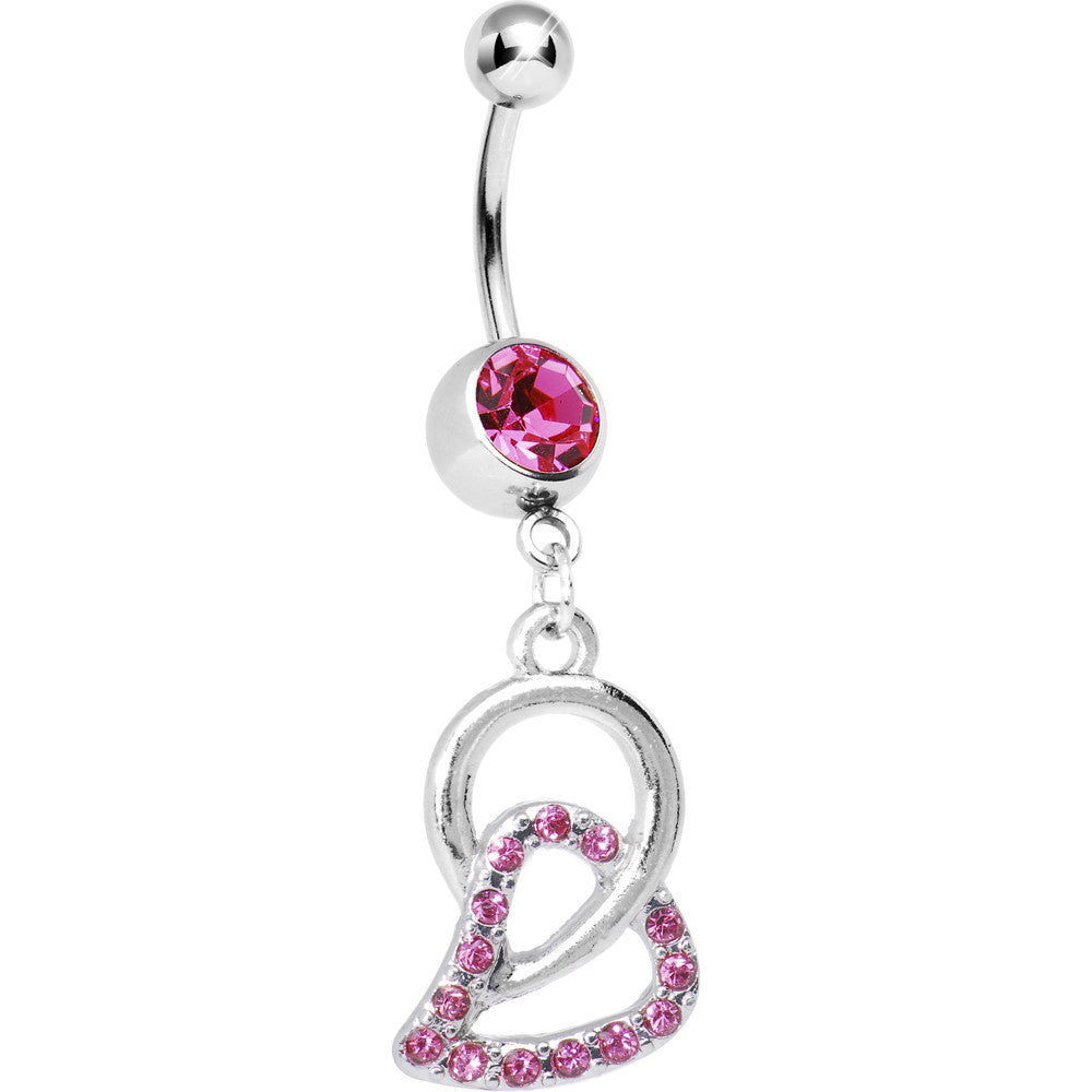 BodyCandy Loves Chain Pink Circle Belly Ring — main product shot