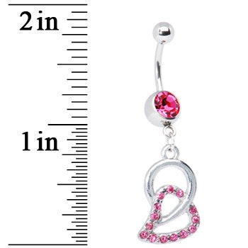 BodyCandy Loves Chain Pink Circle Belly Ring — detail close-up