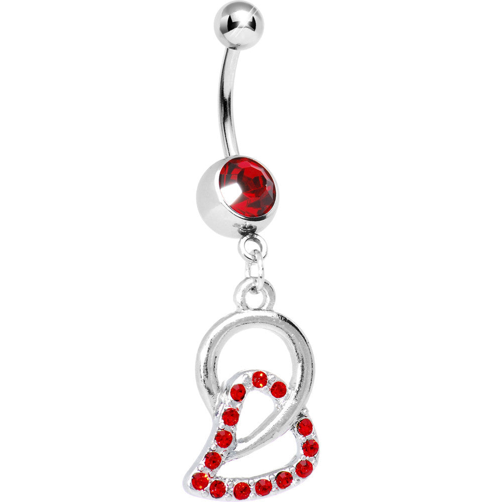 BodyCandy Loves Chain Red Circle Belly Ring — main product shot