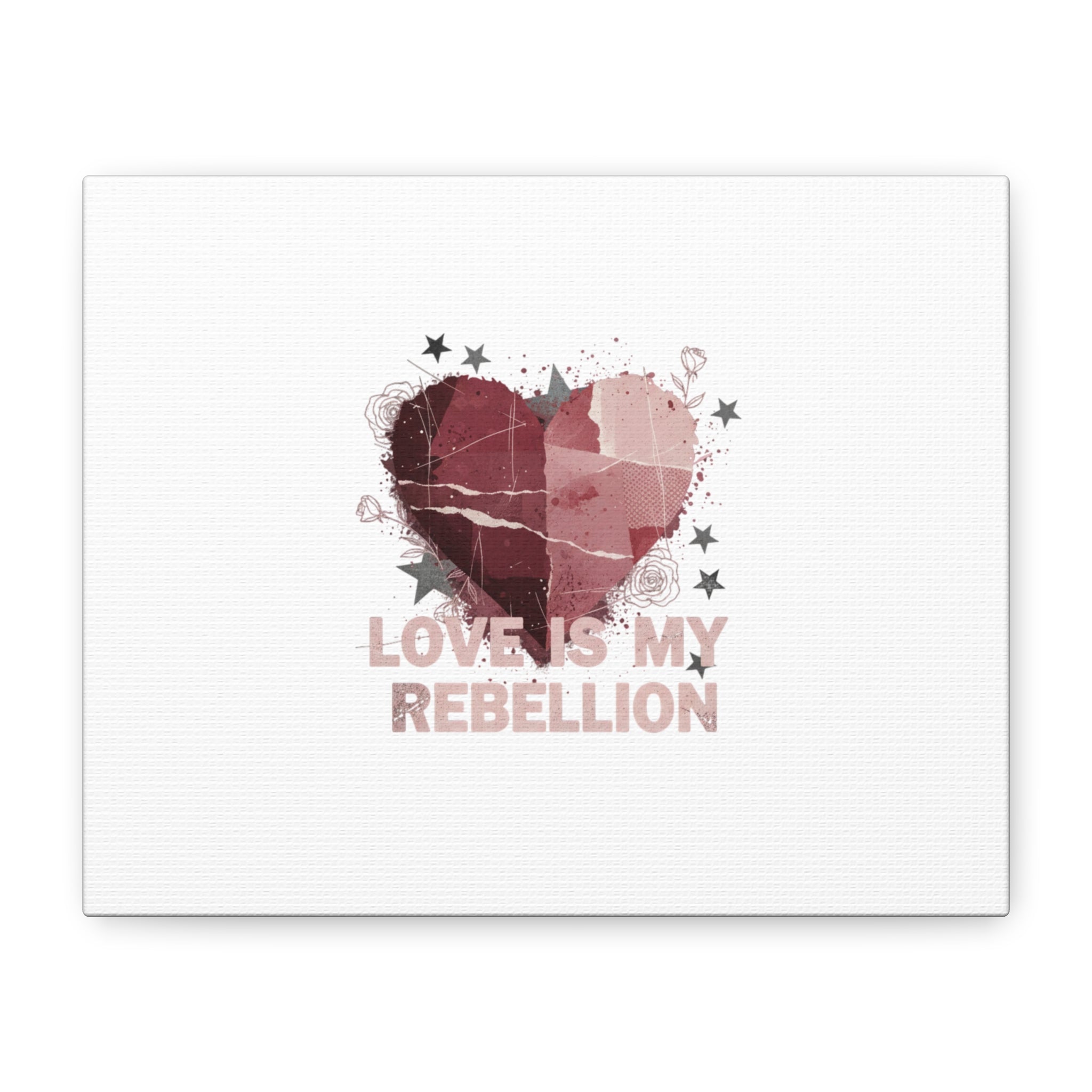Love Is My Rebellion Canvas | Soft Grunge Hearts, Distressed Valentine Collage