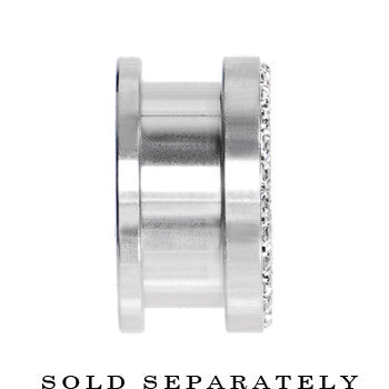 BodyCandy 00G Stainless Steel Clear Gem Screw Fit Tunnel — lifestyle context