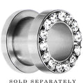 BodyCandy 00G Stainless Steel Clear Gem Screw Fit Tunnel — main product shot