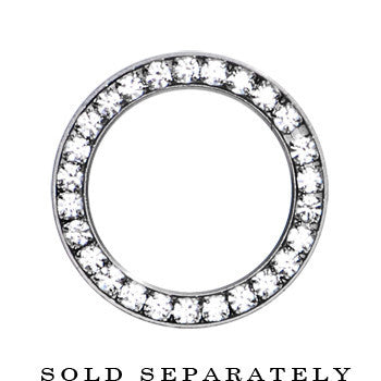 BodyCandy 00G Stainless Steel Clear Gem Screw Fit Tunnel — detail close-up