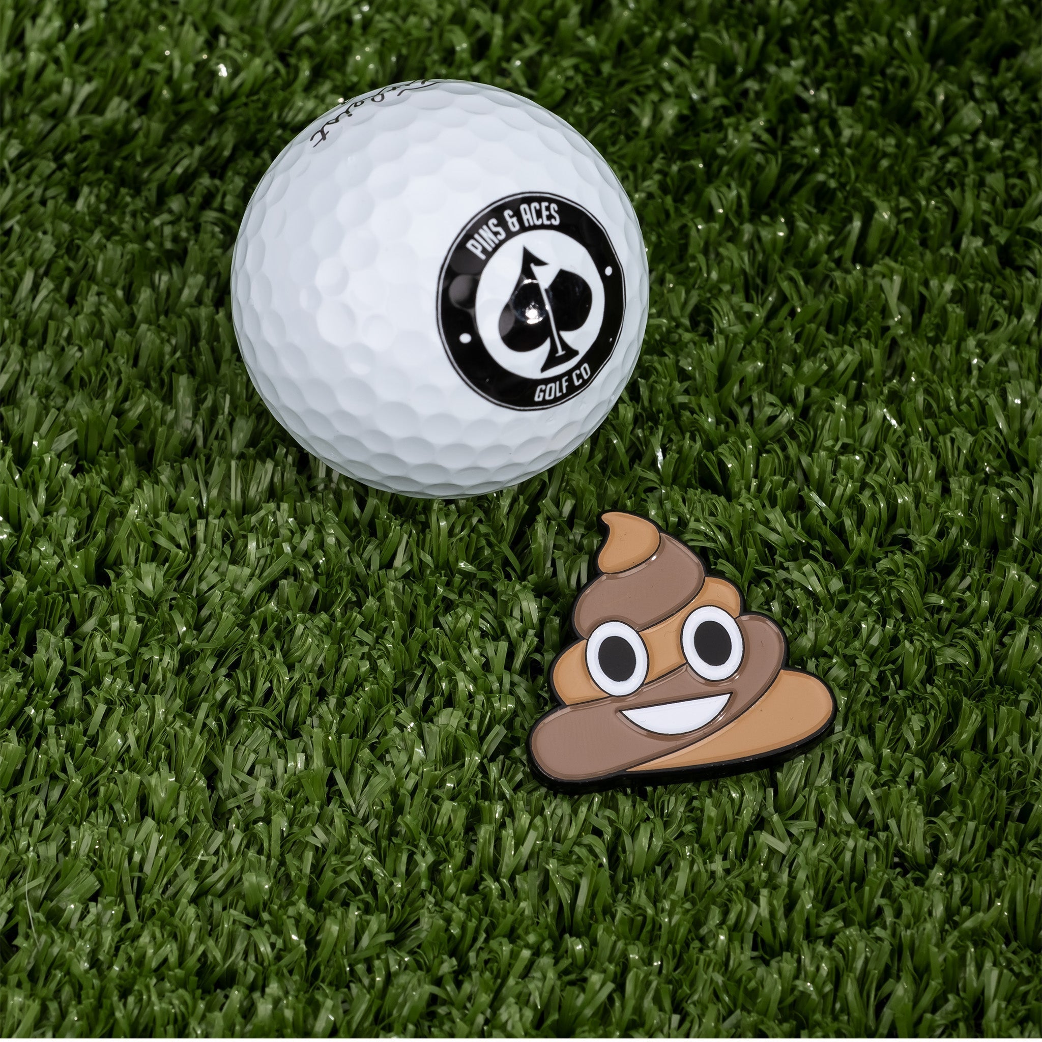 Poop Ball Marker – Pins and Aces, view 3