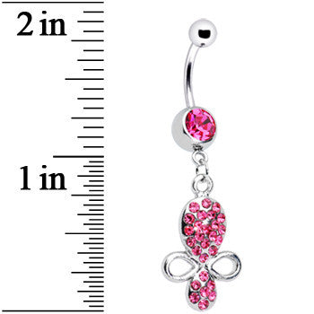 BodyCandy Pink Gem Benevolent Jeweled Belly Ring — detail close-up