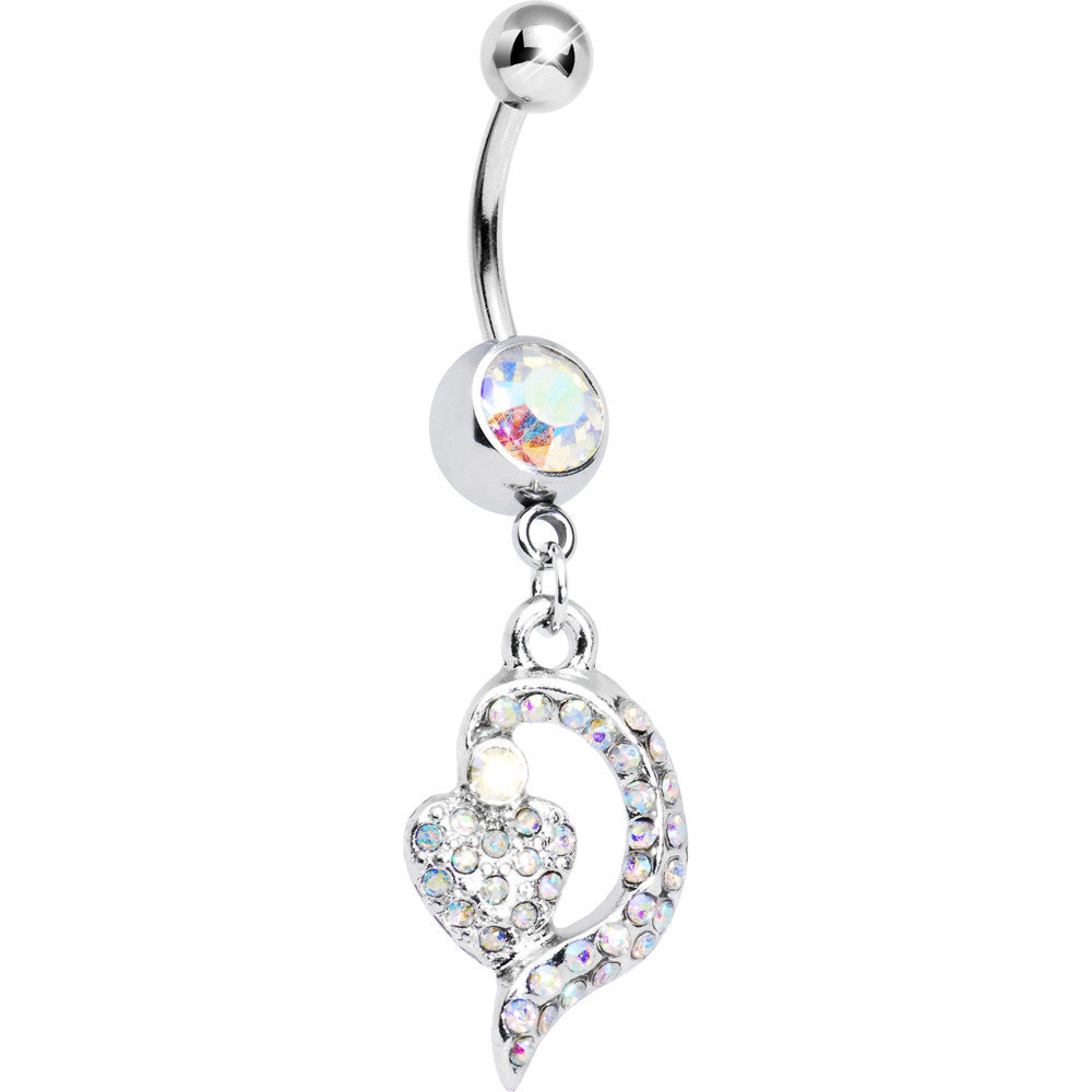 BodyCandy Aurora Gem Dynamic Heart Belly Ring — main product shot