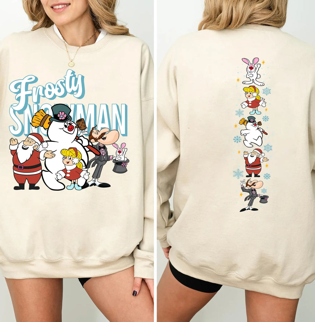 Pasimax Vintage Frosty The Snowman Sweatshirt – Retro Christmas Holiday Crewneck — lifestyle context