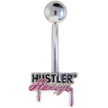 BodyCandy Pink and Black HUSTLER HONEY'S Logo Belly Ring — main product shot
