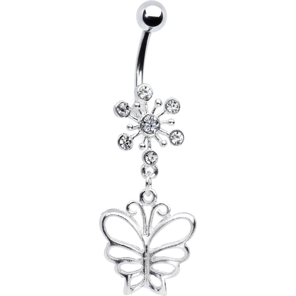 BodyCandy Clear Crystal Explosion Butterfly Belly Ring — main product shot
