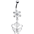 BodyCandy Clear Crystal Explosion Butterfly Belly Ring — main product shot