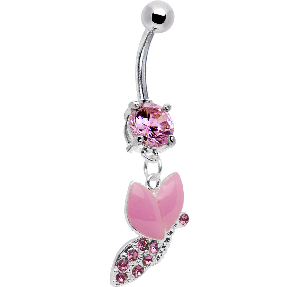 BodyCandy Pink Gem Sparkling Snail Belly Ring — main product shot