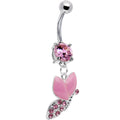 BodyCandy Pink Gem Sparkling Snail Belly Ring — main product shot