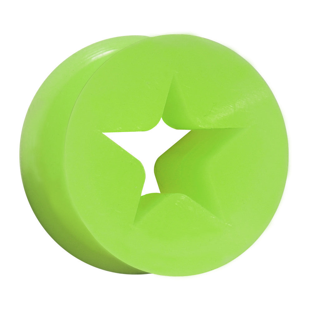 BodyCandy 0G Green Star Silicone Flexible Tunnel — main product shot