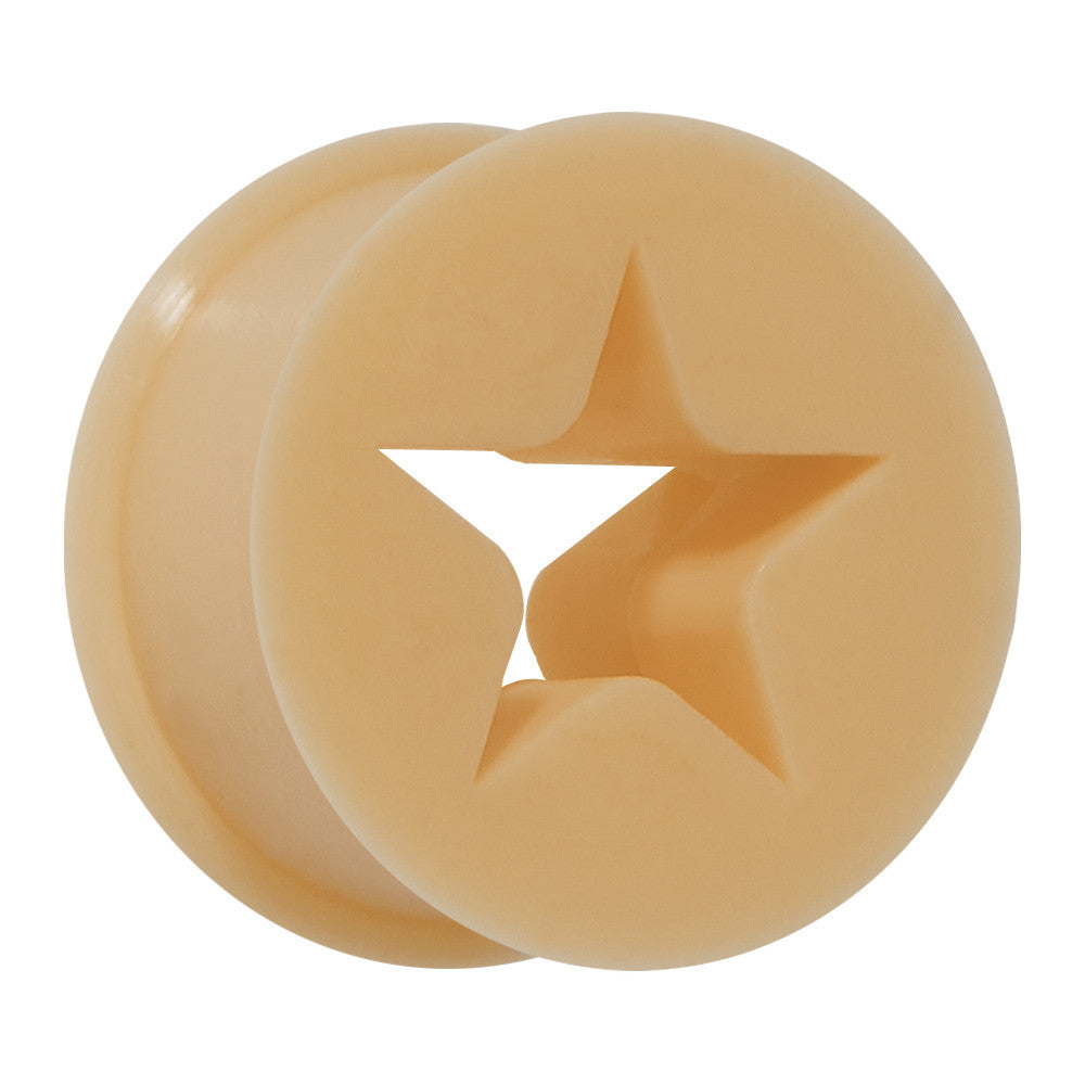 BodyCandy 9/16 Flesh Star Silicone Flexible Tunnel — main product shot
