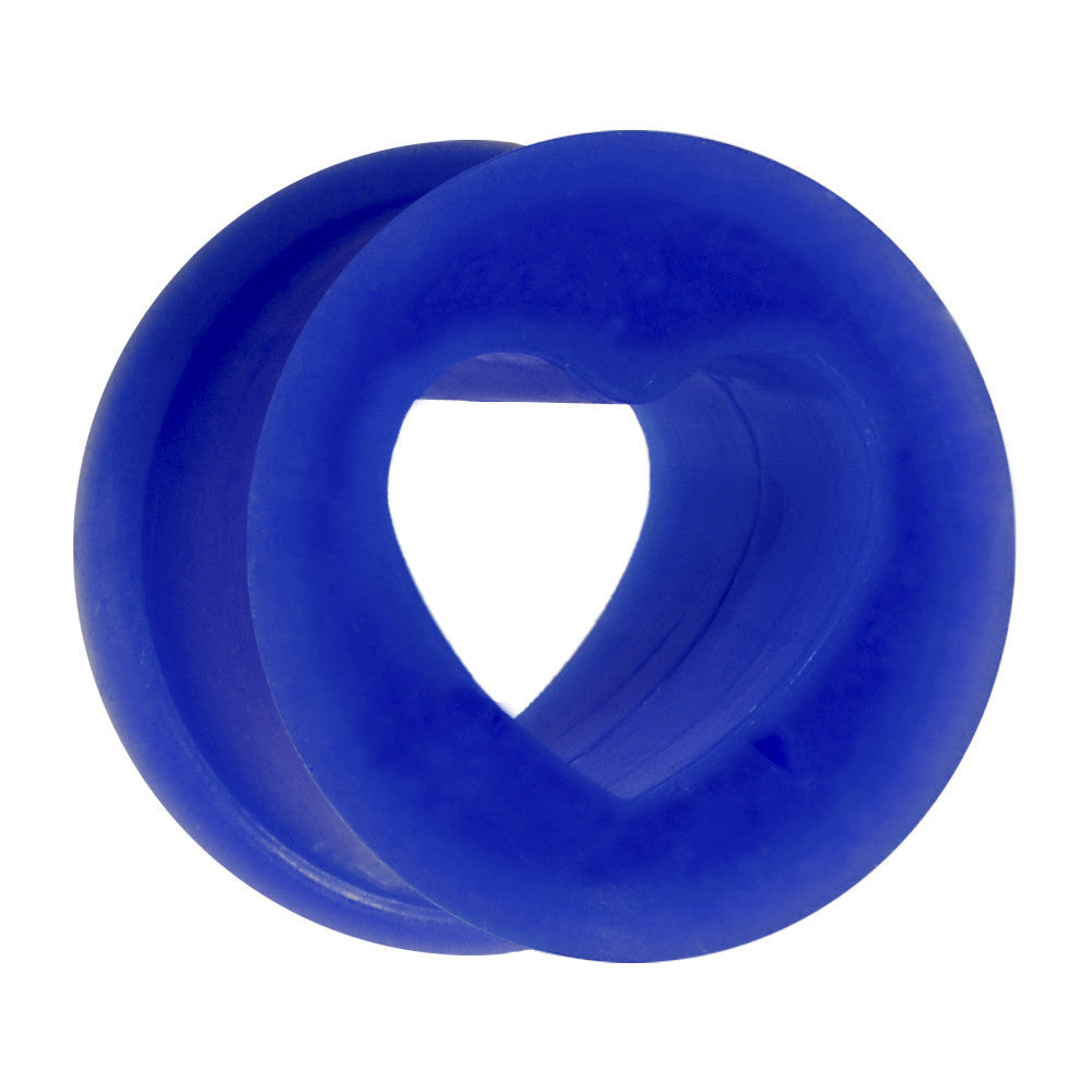 BodyCandy 9/16 Blue Heart Silicone Flexible Tunnel — main product shot
