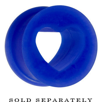 BodyCandy 9/16 Blue Heart Silicone Flexible Tunnel — detail close-up